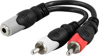 Audiosovitin 3,5 mm (naaras) - 2 x RCA (uros)
