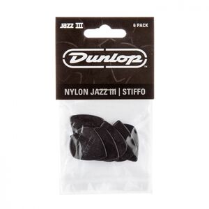 Dunlop Jazz III musta plektra, 6 kpl
